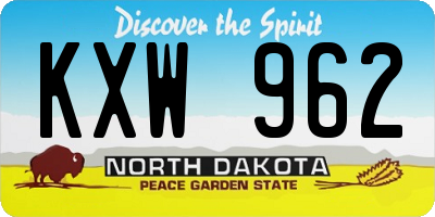 ND license plate KXW962
