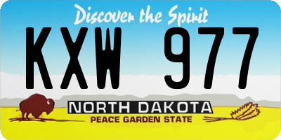 ND license plate KXW977