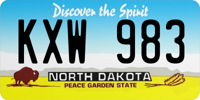 ND license plate KXW983
