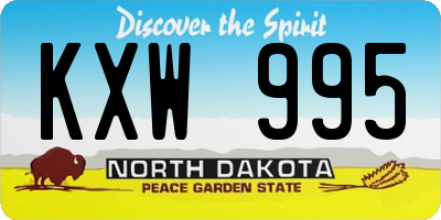 ND license plate KXW995
