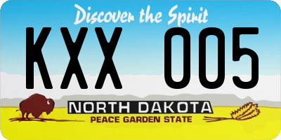 ND license plate KXX005