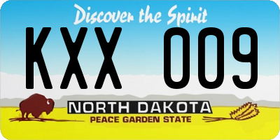 ND license plate KXX009