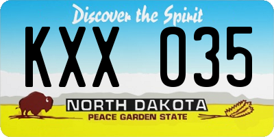 ND license plate KXX035