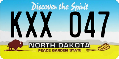 ND license plate KXX047