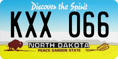 ND license plate KXX066