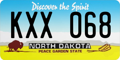 ND license plate KXX068