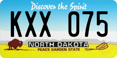 ND license plate KXX075