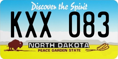 ND license plate KXX083