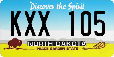 ND license plate KXX105