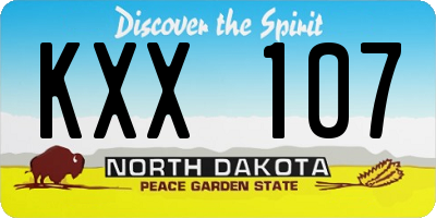 ND license plate KXX107