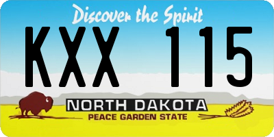 ND license plate KXX115