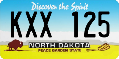 ND license plate KXX125
