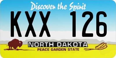 ND license plate KXX126