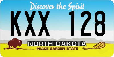 ND license plate KXX128