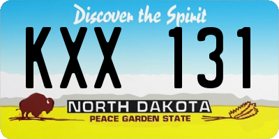 ND license plate KXX131