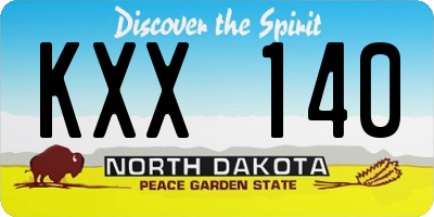 ND license plate KXX140