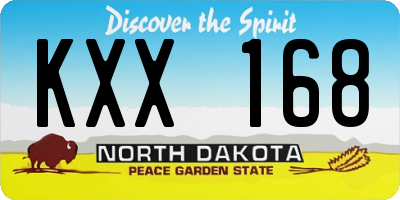 ND license plate KXX168