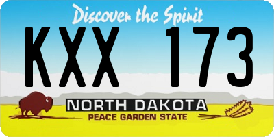 ND license plate KXX173