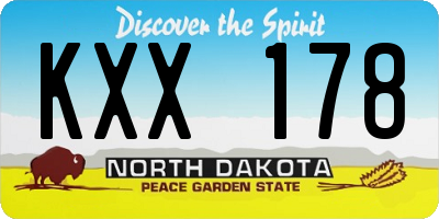 ND license plate KXX178
