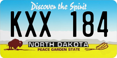 ND license plate KXX184