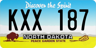 ND license plate KXX187