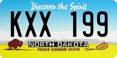ND license plate KXX199