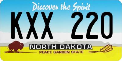 ND license plate KXX220