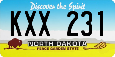 ND license plate KXX231