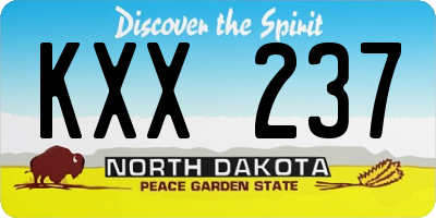 ND license plate KXX237