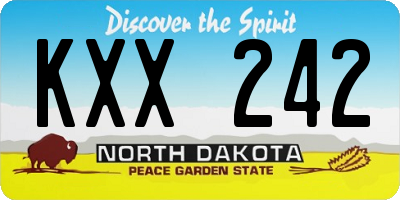 ND license plate KXX242