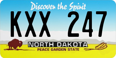 ND license plate KXX247