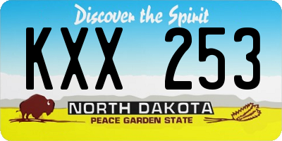 ND license plate KXX253