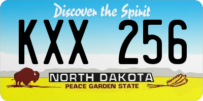 ND license plate KXX256