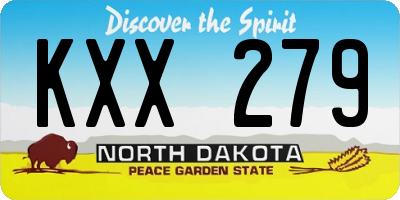 ND license plate KXX279