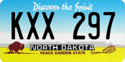 ND license plate KXX297