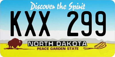 ND license plate KXX299