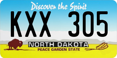 ND license plate KXX305