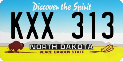 ND license plate KXX313