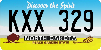 ND license plate KXX329