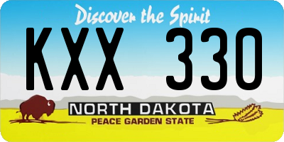 ND license plate KXX330