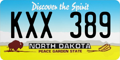 ND license plate KXX389