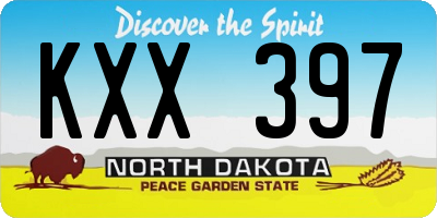 ND license plate KXX397