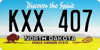 ND license plate KXX407
