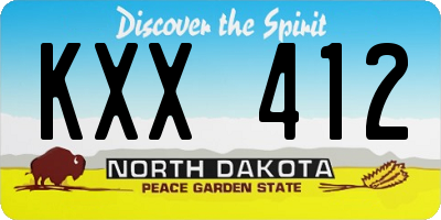 ND license plate KXX412