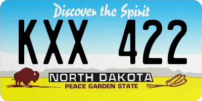 ND license plate KXX422