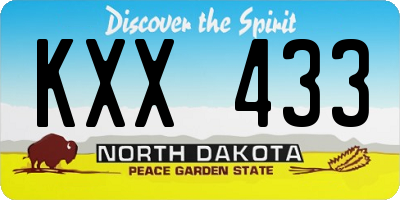 ND license plate KXX433