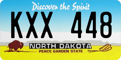 ND license plate KXX448