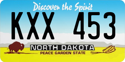 ND license plate KXX453