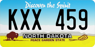 ND license plate KXX459