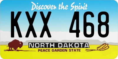 ND license plate KXX468